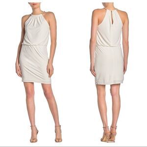 Laundry White Gold Chain Jersey Knit Chain Dress 6